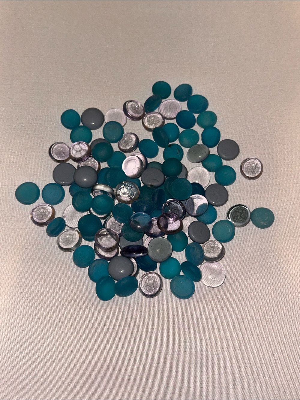 1 Lb. Blue Flat Glass Marbles, Beads for Vase Filler - Decorative Glass Gems